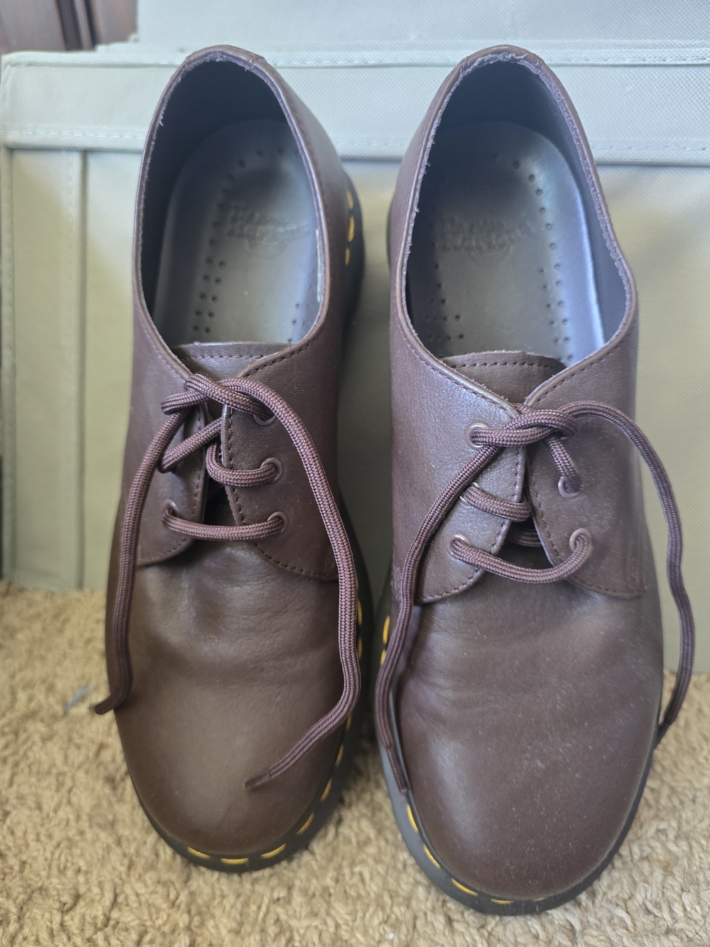 NWOT Dr. Martens Men's Brown Leather 3-Eye Derby Shoes